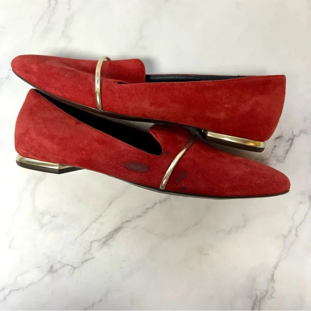 AGL Attilio Giusti Leombruni Red Suede Slip On Casual Womens Shoe Size 36 - Picture 7 of 17